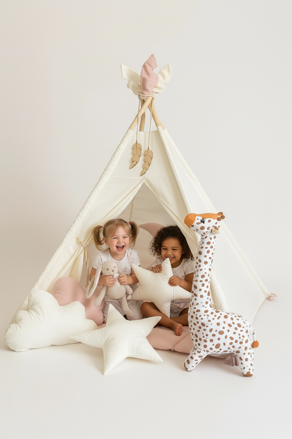 ШАТОР ЗА ДЕЦА - МЛЕЧНО БЕЛО, РОЗЕ