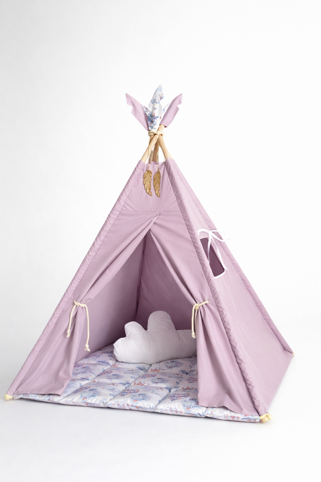 детски шатор, шатор за дете, лилаков шатор со подлога и перничиња