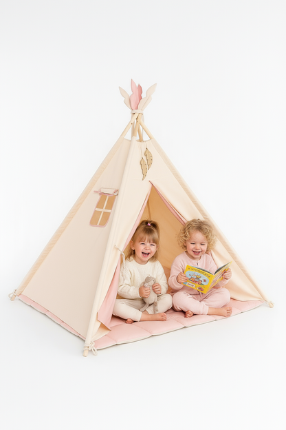 ШАТОР ЗА ДЕЦА -  КРЕМ, РОЗЕ
